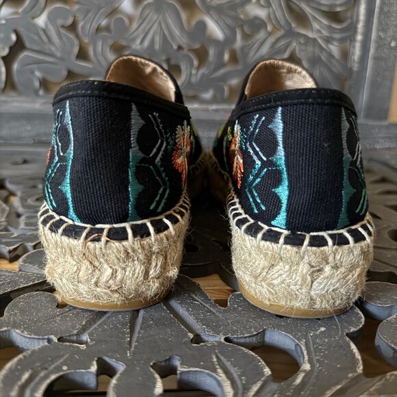 Johnny Was Elysia Floral Embroidered Espadrille Slip On Platform Sneakers 37 - Picture 8 of 12